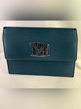 Badgley Mischka Teal Leather Crossbody Bag